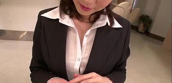  Hitomi Oki looks eager to palce this dick up her hairy twat